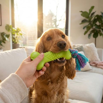 Bone Mini Dog Chew Toy & Treat Stuffer for Teething Puppies & Small Dogs up to 20 lbs, Bounces & Floats, Textured for Dental Support, Moderate Chewers, 5.5" - size: Mini (Pack of 1)