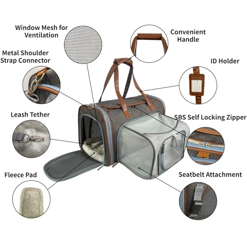 Mr. Peanut's Gold Series Standard Size Airline Compliant Expandable Pet Carrier V3.0 - color: Charcoal Ash
