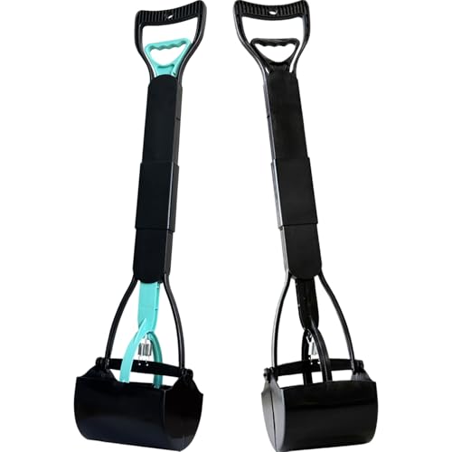 ienjoyed 2-Pack Pooper Scooper for Large Small Dogs Heavy Duty, 32" Long Handle Poop Scoop for Yard, Grass, Gravel, Dog Poop Grabber with High Strength Material - size: 32-inch(2-Piece)