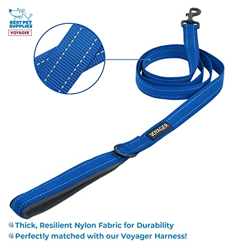 Voyager Step-in Air All Weather Mesh Harness and Reflective Dog 5 ft Leash Combo with Neoprene Handle, for Small, Medium and Large Breed Puppies by Best Pet Supplies - Blue, X-Small - color: Leash Harness Set (Royal Blue Base), size: XS (Chest: 13 - 14.5"