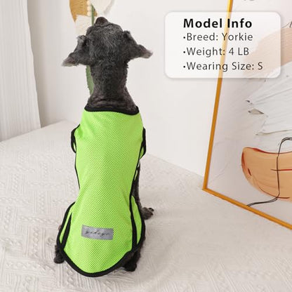 2 Pack Dog Clothes,Dog Shirts for Small Dogs,Quick Dry Dog Vest Boy Girl Summer, Puppy T-Shirt with Reflective Strip,Sun Protection Sleeveless Cool Breathable Pet Apparel(Green and Blue, XS) - color: Green and Blue, size: X-Small (Chest 12.2 in)