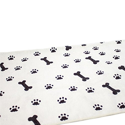 Zwipes Large Microfiber Pet Towels (Size: 30" x 36"), 2-Pack Soft Terry Cleaning Cloths, White with Black Bone/Paw Print - size: Extra Large (30" x 36"), 2-Pack