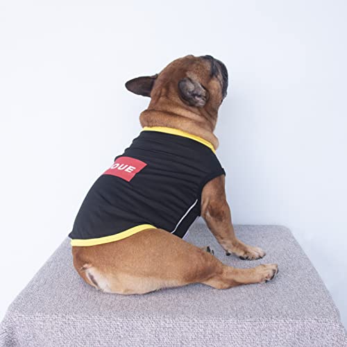iChoue French Bulldog Summer Cooling Shirt for Dogs UV Sun Protection Vest Sleeveless Stretchy Tank Top English Pug Yellow Black - Small - color: Cooling Shirts Yellow Black, size: Small ( 5 - 15 lbs )