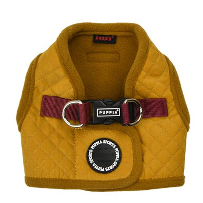 Puppia Irvin Vest Dog Harness Step-in Warm Winter Diamond Pattern for Small and Medium Dog, Mustard, Small - color: Mustard, size: Small