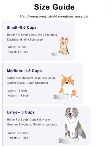 LE TAUCI Dog Bowls Slow Feeder Ceramic, 1.5 Cups Slow Feeding Dog Bowl Small Medium Breed, Puppy Bowl for Fast Eaters,Angel White - color: Angle White, size: M-1.5 Cups