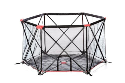 Carlson 6-Panel Foldable and Portable Steel Pet Exercise and Play Pen, Indoor and Outdoor, with Carrying Case, Red - size: 6 Panel