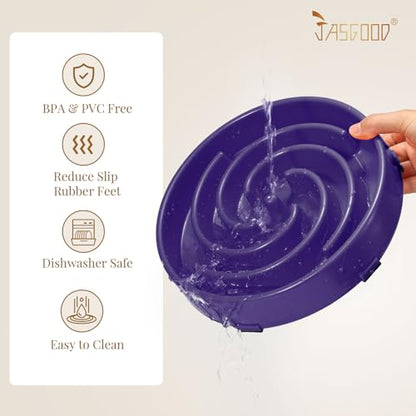 JASGOOD Slow Feeder Bowl for Large Dogs, Anti-Gulping Pet Bowl, Prevents Bloat & Choking - color: N-Taro purple