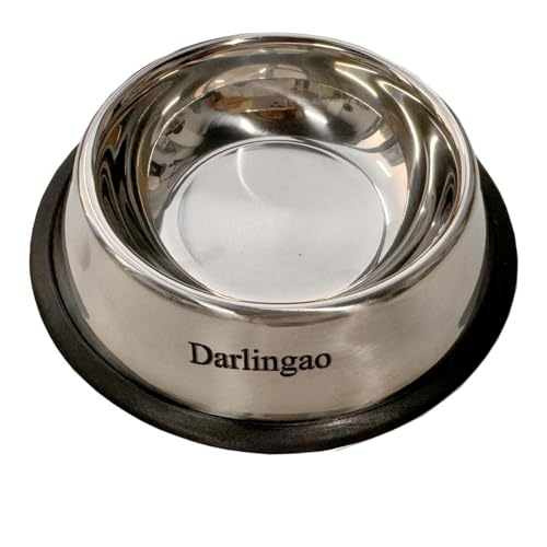 1 Pcs Stainless Steel Dog Bowls, Non-Slip Rubber Base, Heavy Duty Food and Water Bowls for Small, Medium Dogs & Cats, Dishwasher Safe, Rust Resistant, Anti-Skid Pet Feeder