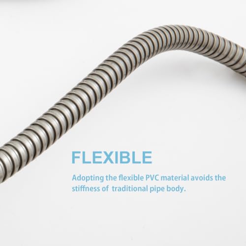 OFFO Shower Hose, Brushed Nickel 48 in Kink Free Stainless Steel Shower Hose Attachment Electroplating Handheld Shower Head Hose Flex Hoses Extension with Brass Insert & Nut for Pet Bathing Cleaning - color: Brushed Nickel, size: 48 in