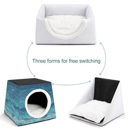 Collapsible Soft Dog Crate Pet Kennel Houses The Deep Ocean Printed Lightweight Travel Crate Kennel Indoor & Outdoor, 13.8"x13.8"x11.8"