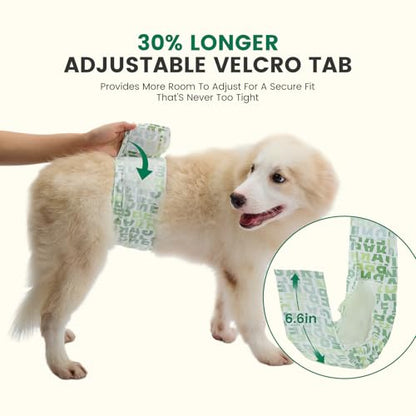 Gardner Pet Male Dog Diapers Disposable 50 Ct, Male Dog Wraps with Wetness Indicator & Flashdry Gel Technology, Dog Diapers Male for Puppy Training, Marking, Incontinence, Travel - Medium - size: M-50ct (16-20" Waist)
