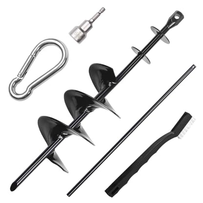 Heavy Duty Dog Tie-Out Cable and Stake for Yard Camping, with 30ft Heavy Duty Cable with Spring, for Small Medium Large Dogs up to 210 lbs, 360°Swivel Dog Run- No Tangle, Spiral Dog Stake (Black) - color: Black+0FT