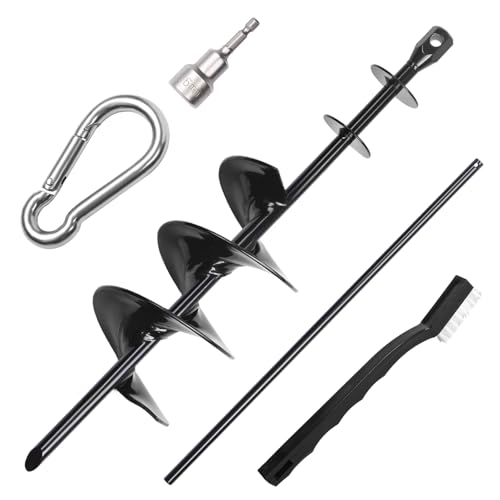 Heavy Duty Dog Tie-Out Cable and Stake for Yard Camping, with 30ft Heavy Duty Cable with Spring, for Small Medium Large Dogs up to 210 lbs, 360°Swivel Dog Run- No Tangle, Spiral Dog Stake (Black) - color: Black+0FT
