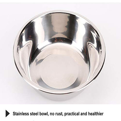 Tineer Double Pet Dog Slow Feeder Bowl,Stainless Steel Anti-Choke Puppy Food and Water Feeder for Dogs Cats (Blue) - color: Blue