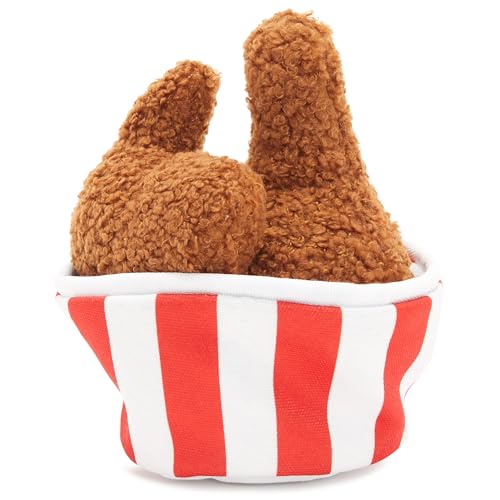 Barkbox 2 in 1 Interactive Plush Dog Toy - Rip and Reveal Toy for Dogs and Puppies - Stimulating Squeaky Pet Toys | Bucket o' Fried Licken - color: Bucket o’Fried Licken