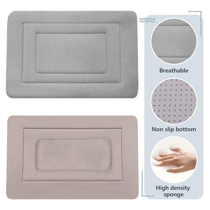 Dog Bed Soft Dog Crate Bed Pad Mat, 36 in Non Slip Bottom Washable Beds for Medium and Large Dogs, Pet Bed Mattress Kennel Pad, Clay Gray - color: Clay Gray, size: 36.0"L x 23.0"W x 1.2"Th