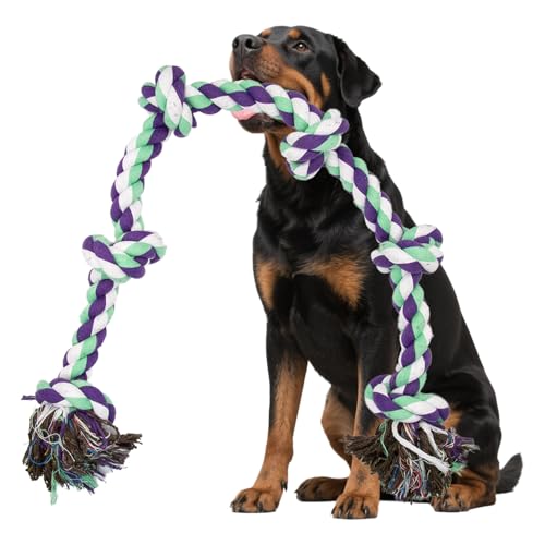 Dog Rope Toy for Large Dogs, 42 Inch, 6 Knot XL | Aggressive Chewers, Heavy Duty Indestructible, Tug of War, Big Giant & Medium Breeds, Strong Tough Durable Cotton