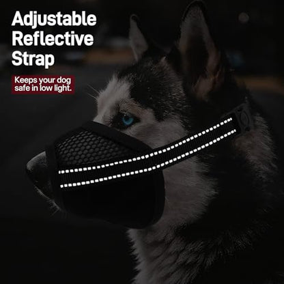Pezluxe 2-Pack Dog Muzzle, Soft Air Mesh Muzzle Anti Biting Barking Chewing, Secure & Breathable Drinkable Pets Muzzles with Adjustable Strap, for Small Medium Large Dogs (Black-XS) - size: XS