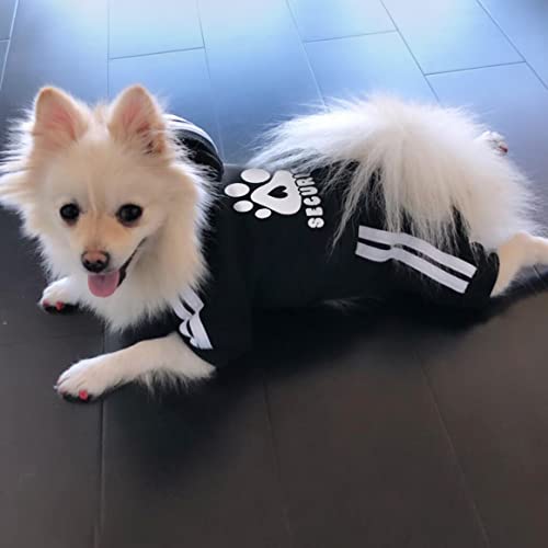 Dog Hoodie Security Clothes 4 Legs Jumpsuit Sweatshirt Hoodies Soft & Warm Dog Outfit Pullover Dog Winter Clothes Sweater for Small Medium Large Dogs Cats (Black, X-Small) - color: Black, size: X-Small