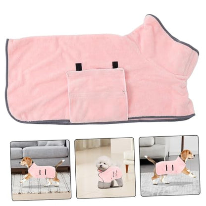 Kisangel Fast Drying Pet Bathrobe Super Absorbent Dog Towel Robe for Quick Drying After Bath Shower Comfortable Microfiber Puppy Towel for Pet Care Machine Washable
