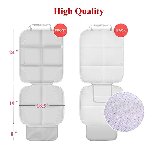 Meolsaek Car Seat Protector for Child Car Seat, Durable 600D Fabric Waterproof Car Seat Cover with Thick Pad Non-Slip Backing，No Imprints (Light Gray-1 pc) - color: Light gray-1 pc