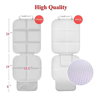 Meolsaek Car Seat Protector for Child Car Seat, Durable 600D Fabric Waterproof Car Seat Cover with Thick Pad Non-Slip Backing，No Imprints (Light Gray-1 pc) - color: Light gray-1 pc