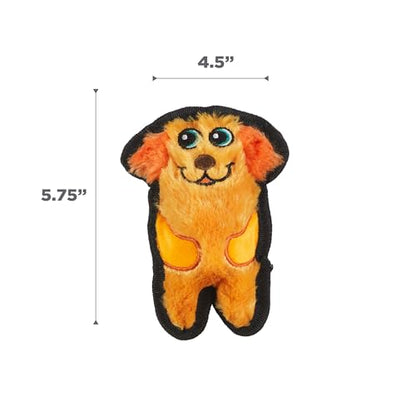 Outward Hound Durablez Minis Stuffing-Free Squeaky Plush Dog Toy for Puppies & Small Dogs - Interactive, Soft Yet Tough, No Mess, Jumbo Squeaker, Long-Lasting Play, Dog - color: Dog, size: X-Small (Pack of 1)