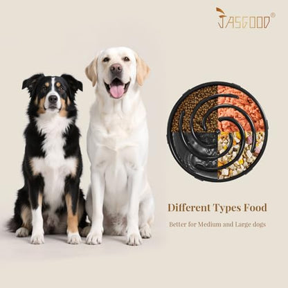 JASGOOD Slow Feeder Dogs Bowl for Large Medium Dogs,Anti-Gulping Pet Slower Food Feeding Bowls Stop Bloat,Preventing Choking - color: A-Black