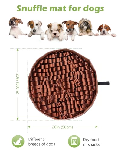 KeeKit Snuffle Mat for Dogs, 20x20 Inch Slow Feeder Mat, Interactive Feeding Game for Small & Medium Dogs - Encourages Natural Foraging, Mental Stimulation - Non-Slip Durable Design for Kibble/Treats