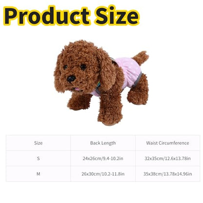 HEEPDD Female Dog Diapers Washable Reusable Adjustable Suspender for Heat Cycle Mess Prevention 50+ Washes Lasts 3 Months Teddy Small Medium Large Sizes for Indoor Accidents During Estrus - size: S/10