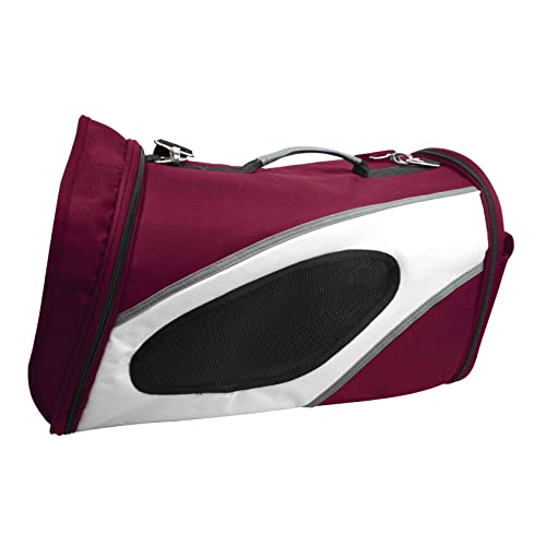 Pet Life ® 'Phenom-Air' Travel Collapsable Folding Airline Approved Cat and Dog Pet Carrier with Shoulder Straps and Pouch - color: Red, size: One Size
