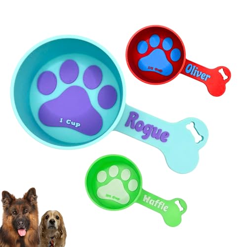 Personalized Dog Food Scoop Custom Pet Kibble Scooper and Measuring Cup Treat Dispenser for Dogs Unique Custom Pet Accessory Gift Idea for Dog Lovers Feeding Tool Dry (2 oz - 1/4 Cup) - size: 2 oz - 1/4 Cup