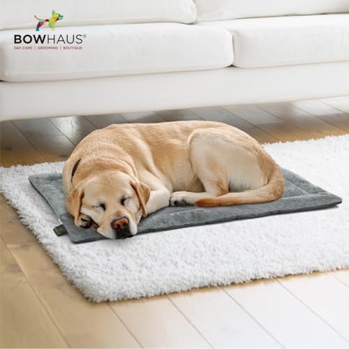 BOWHAUS 45.3" x 26.8” Machine-Washable Fluffy Dog Bed for 48" Kennel, Soft Crate Mat with Non-Slip Bottom, Cozy Pet Pad for Sleeping, Large Dog Kennel Flat Bed - size: 45.3" x 26.8" x 1.2"