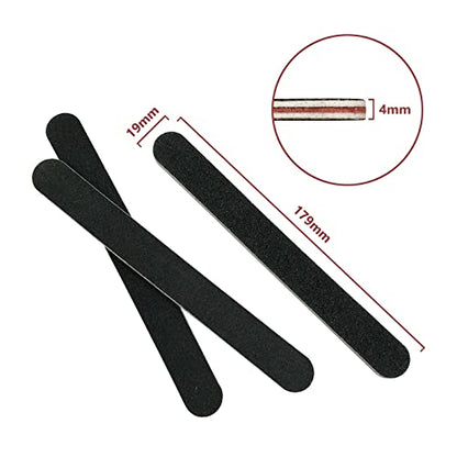 20 Pack 100/180 Grit Nail Files, Black Professional Reusable Emery Boards Nail File, Manicure Tool Suitable for Both Acrylic and Natural Nails