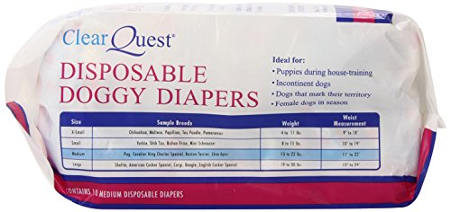 ClearQuest Disposable Doggy Diapers, Super Absorbent Leak-Proof Pet Diapers - size: Medium