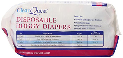 ClearQuest Disposable Doggy Diapers, Super Absorbent Leak-Proof Pet Diapers - size: Medium