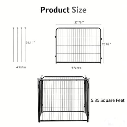 Simple Deluxe Dog Playpen Outdoor Indoor, 24 Inch 4 Panels Dog Fence for Small Dogs Puppy, Perfect Dog Pen for Camping, Yard, RV, Garden Fence, Black - size: 24 Inch 4 Panels