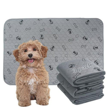 3 Pack 34x36 Reusable Puppy Pads with Puppy Blanket,Dog Pad Washable Waterproof, Potty Buddy Reusable Potty Pads for Dogs,Super Absorbent Washable Dog Pee Pads - size: 34''x36''(Pack of 3)