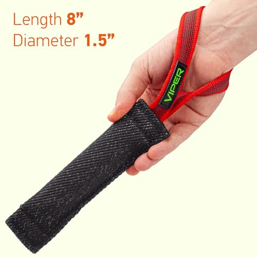 Viper Heavy Duty French Linen Dog Bite Tug Toy - K9 Trainer, Tough and Durable for Dogs Shutzhund IPO K-9 - Black - 16in L x 2.5in W - color: Black, size: 16in L x 2.5in W