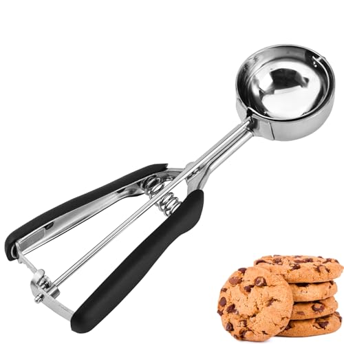 JUNADAEL J Large Cookie Scoop, 3 Tablespoon Cookie Scoop for Baking, Muffin Scoops, Comfortable Grip, Non-Slip, for Ice Cream, Cookie Dough, Mashed potatoes, Cupcake, Meatball - color: Black, size: #20 - 3 Tbsp