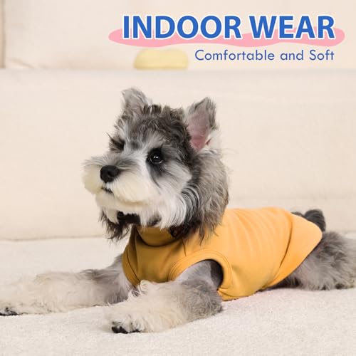 Dog Fleece Vest - Yellow, S - Warm and Stretchable Sweatshirt | Sleeveless Lightweight Sweater, Pullover Design for Small Dogs, Chihuahua Clothes, Papillon, Pomeranian - color: Yellow, size: Small