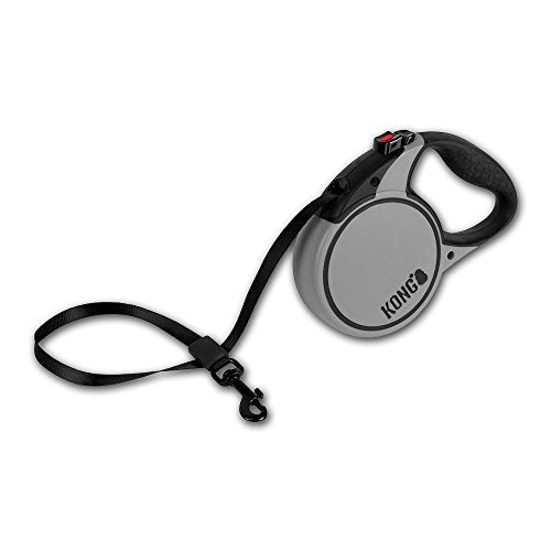 Alcott Kong Terrain Retractable Dog Leash, Small, Grey, 16' Long - color: Grey, size: Small 16'