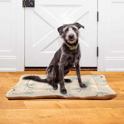 Tropical Tree Pattern Pet Bed Mat for Dogs and Cats, Soft Washable Crate Pad with Non-Slip Bottom, Cozy Bed Cushion for Small Medium Large Pets, 24x36 Inch - size: Medium