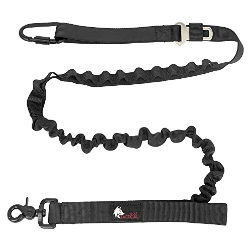 Wolf Tactical Bungee Dog Leash - Heavy Duty No Pull Leash for Large Dogs - Black