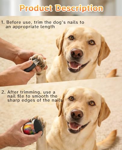 9PCS Dog Nail File Set, Filer Board Scratch with 8PCS Replaceable Filing Discs for Safe and Easy Nail Care