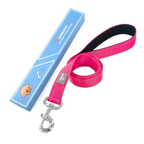 Dog Leash 6 FT Padded Handle Nylon Reflective Dogs Leashes for Small Dogs Hot Pink - color: Refl Hot Pink, size: Small : 5/8" x 6 FT