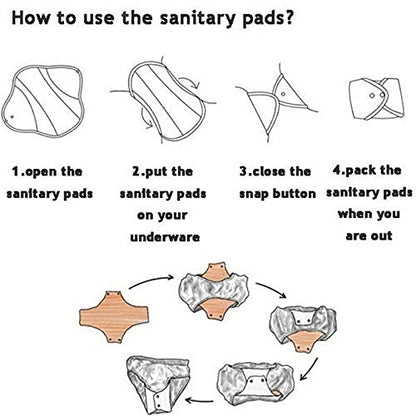 7pcs Pack Reusable Washable Cloth Incontinence Pads Including 6pcs Heavy Flow Bamboo Charcoal Reusable Menstrual Pads Cloth Mama Sanitary Pad + 1pc Mini Wet Bag - color: 7 Pieces Set A3, size: Heavy Flow Bamboo Charcoal
