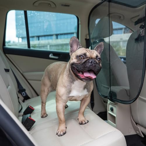 PetSafe Happy Ride Dog Barrier - Keeps Pets Safely in The Back Seat - Durable Mesh Material - Adjustable Straps for Secure Fit - Easy Installation & Storage - for Cars, Trucks, & SUVs