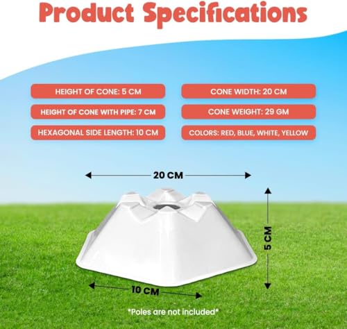 GSi Sports Training Cones for Agility Drills – Soccer & Basketball Multi-Sport Field Markers, Durable Flexible Cones in Multiple Shapes & Packs (20–80 Pack) - style: Hexa - 20 Pack