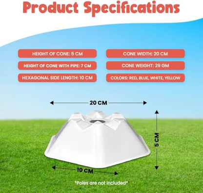 GSi Sports Training Cones for Agility Drills – Soccer & Basketball Multi-Sport Field Markers, Durable Flexible Cones in Multiple Shapes & Packs (20–80 Pack) - style: Hexa - 20 Pack